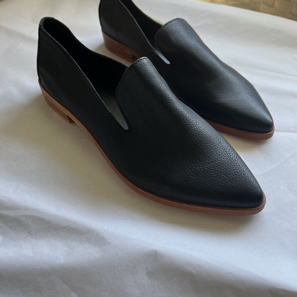 (new) genuine leather treasure + bond kena black leather loafers